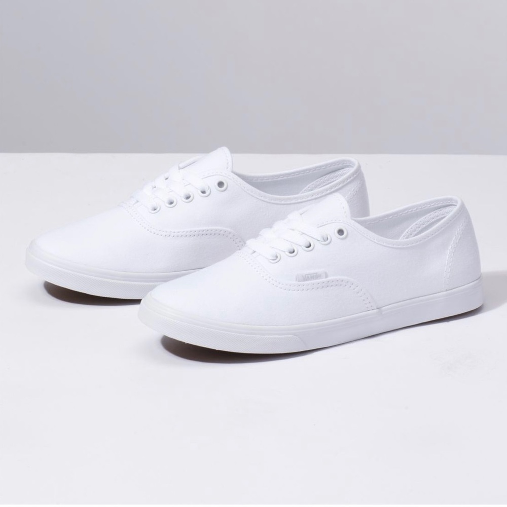 Vans White authentic low pros